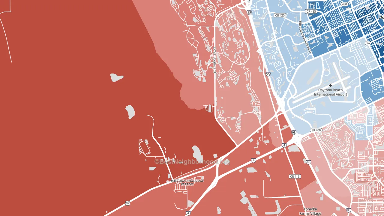 32124, FL block-group political-lean map