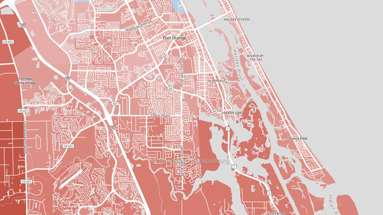 32127, FL block-group political-lean map