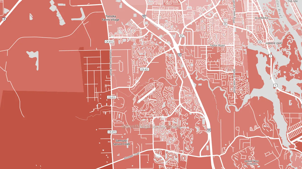 32128, FL block-group political-lean map