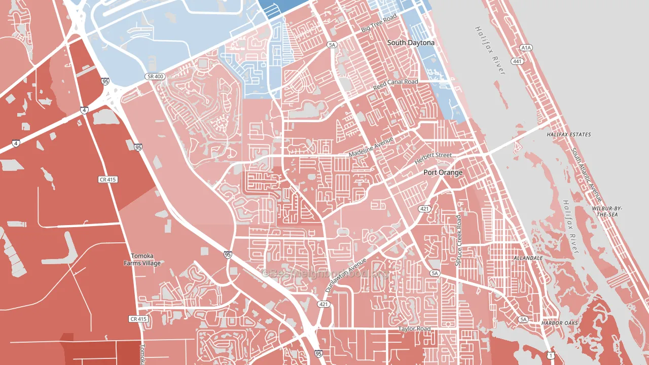 32129, FL block-group political-lean map