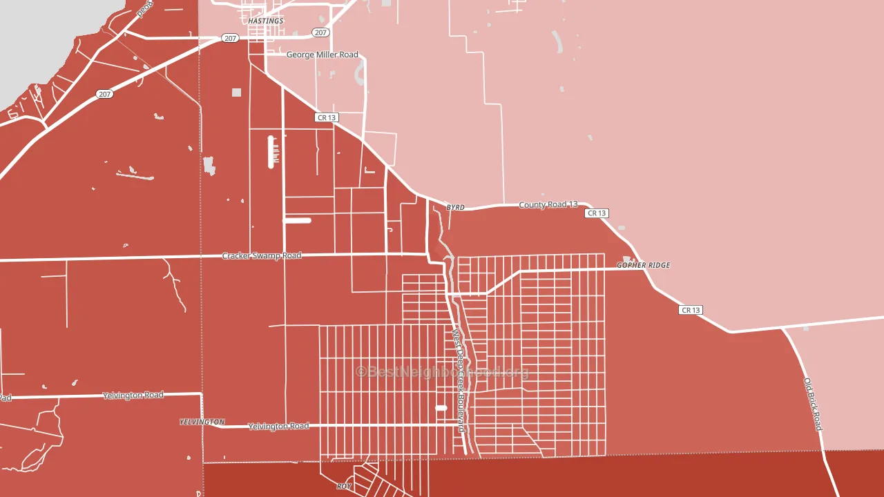 32145, FL block-group political-lean map