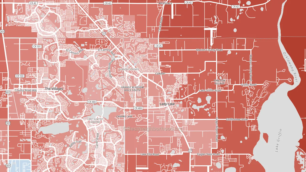 32159, FL block-group political-lean map