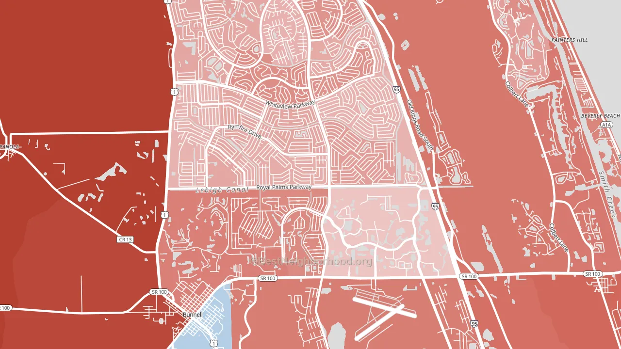 32164, FL block-group political-lean map