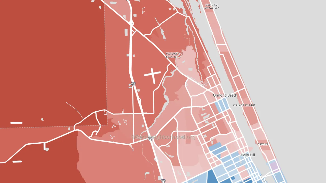 32174, FL block-group political-lean map