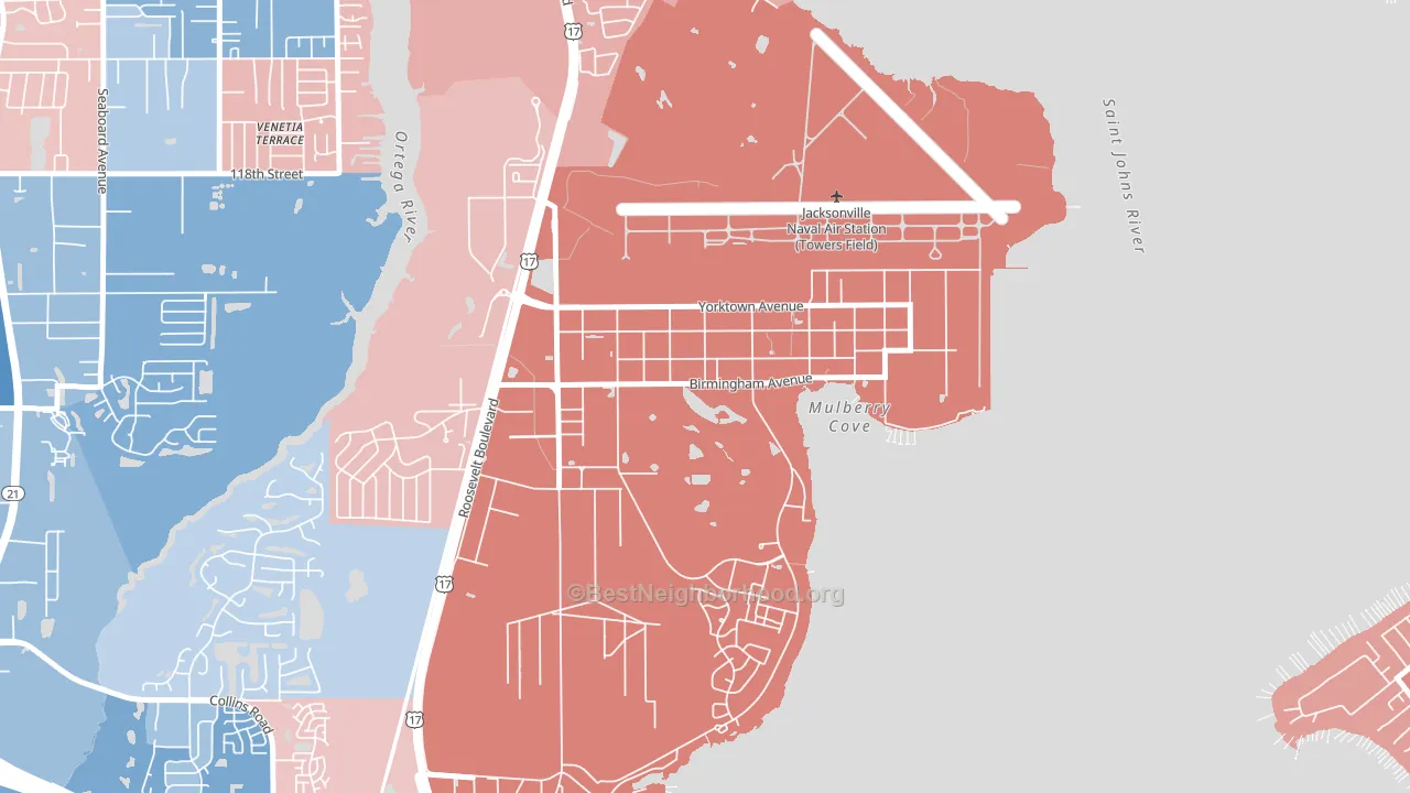 32212, FL block-group political-lean map