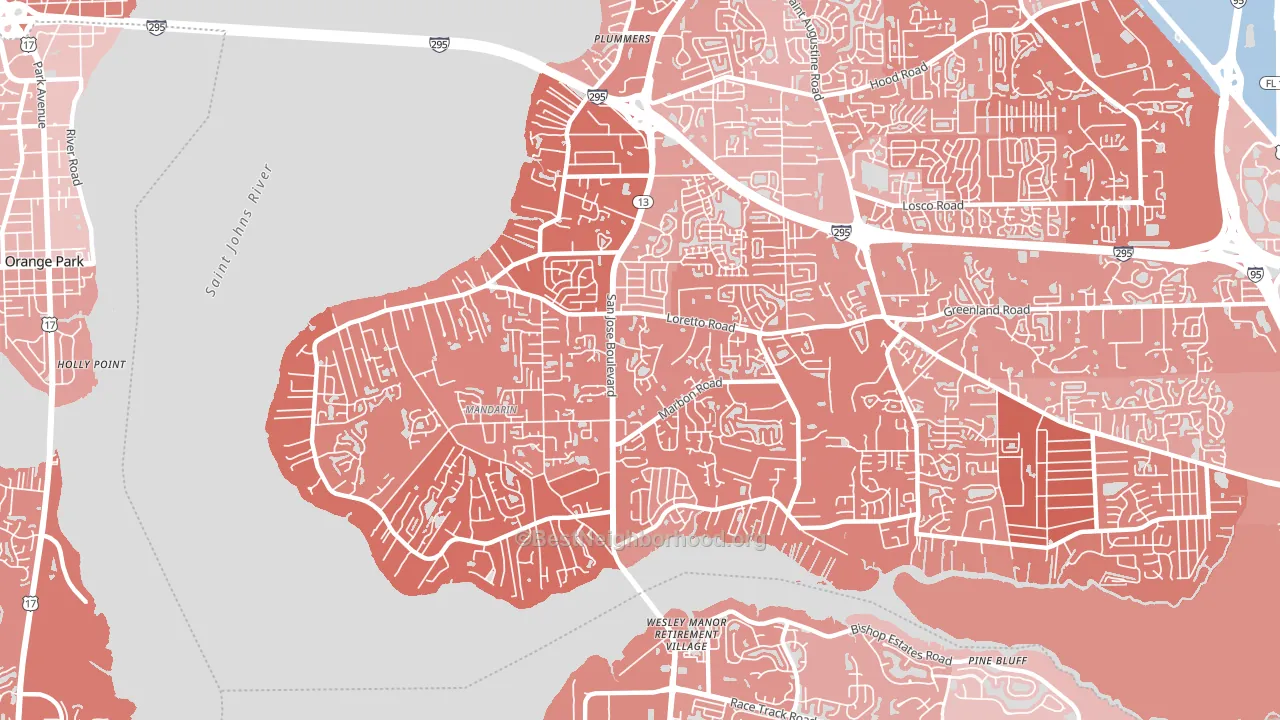 32223, FL block-group political-lean map