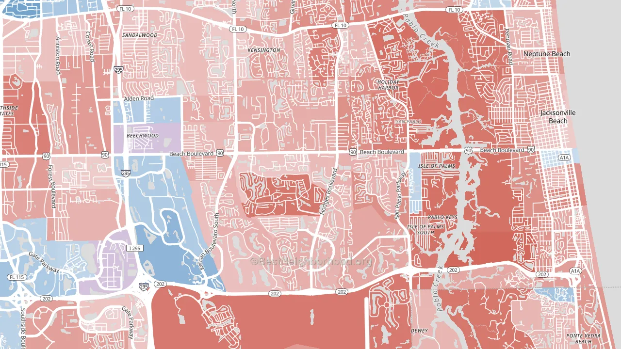 32224, FL block-group political-lean map