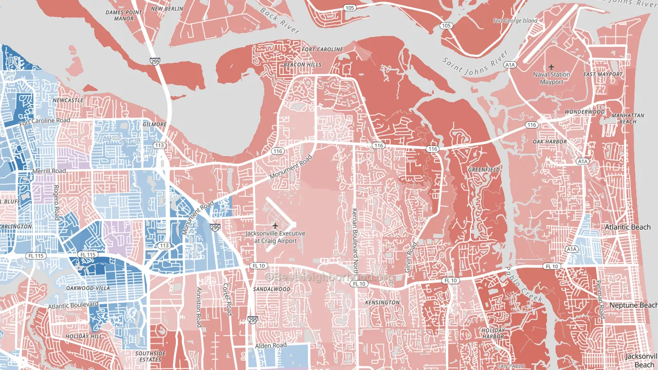 32225, FL block-group political-lean map