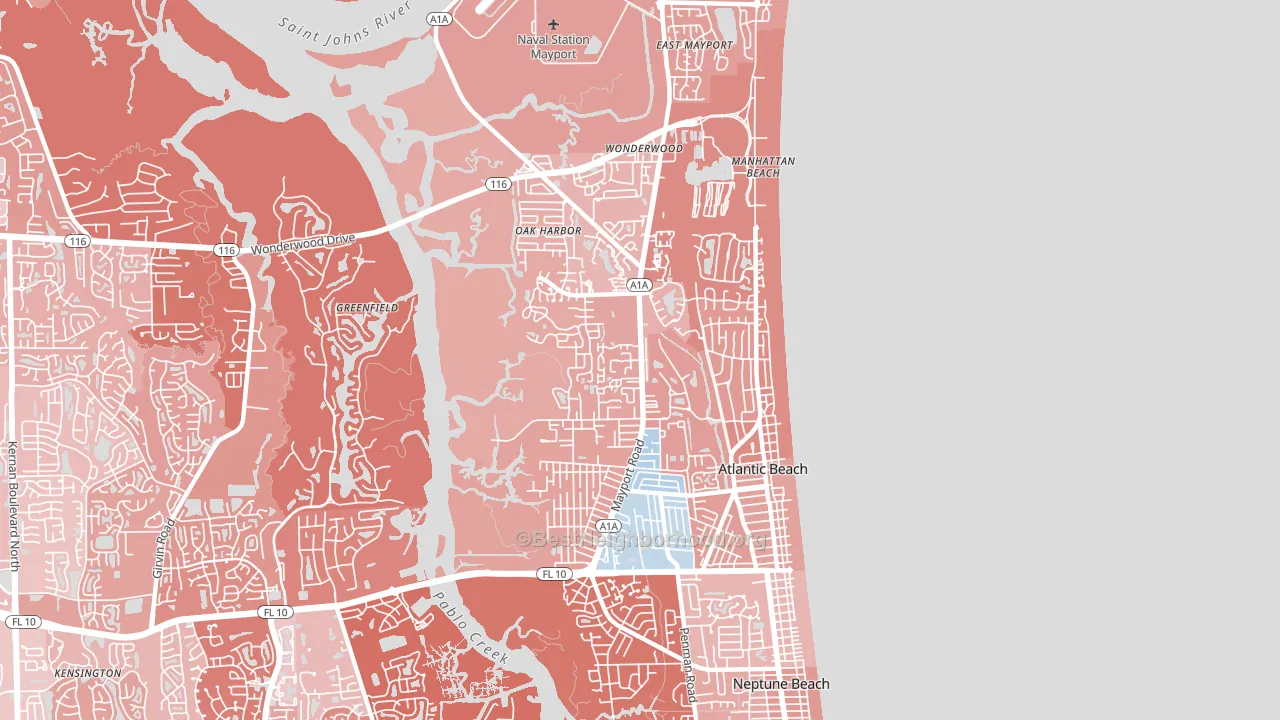 32233, FL block-group political-lean map