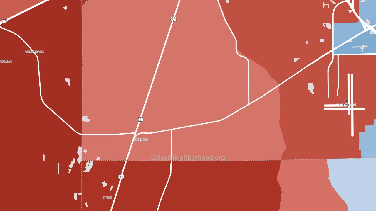 32234, FL block-group political-lean map