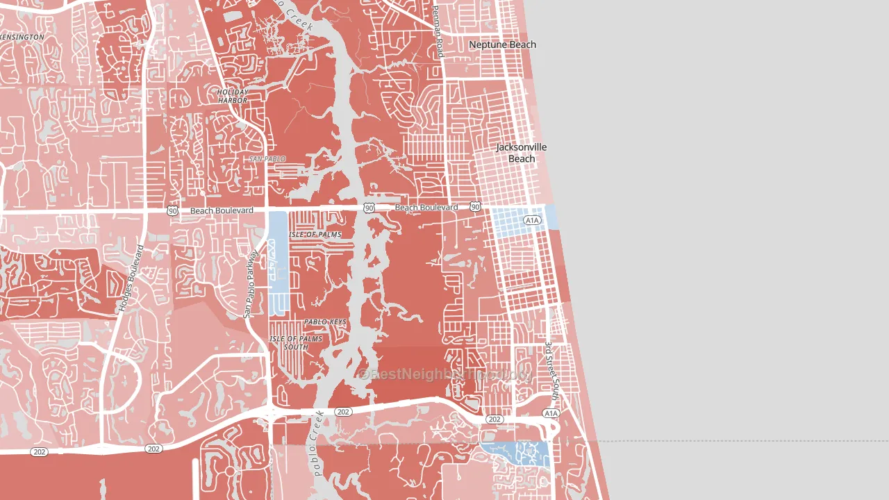 32250, FL block-group political-lean map