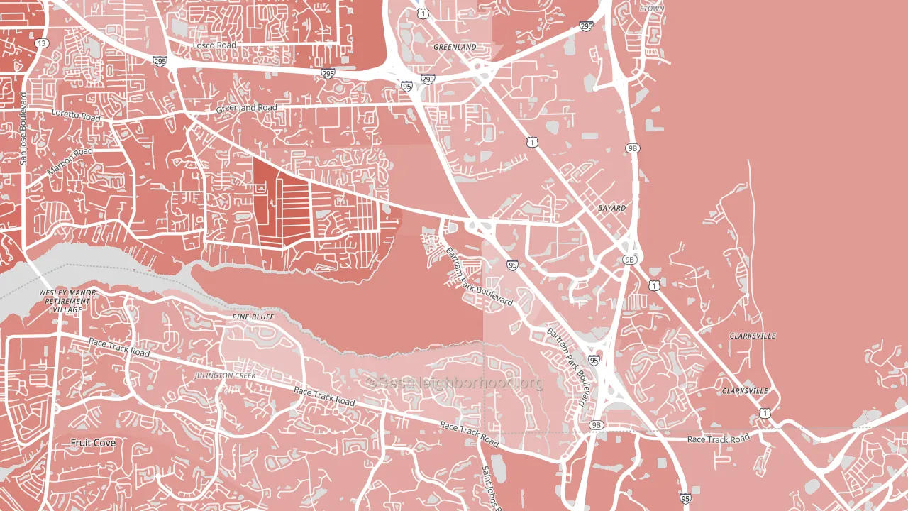 32258, FL block-group political-lean map