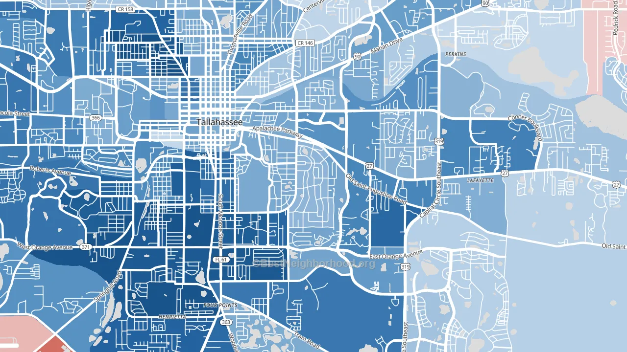 32301, FL block-group political-lean map