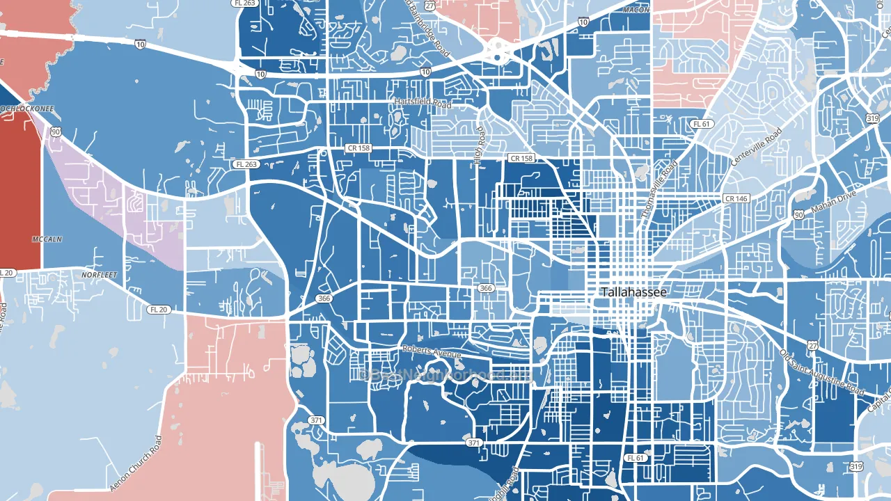 32304, FL block-group political-lean map
