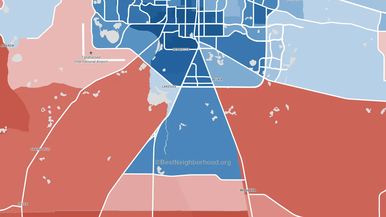 32305, FL block-group political-lean map