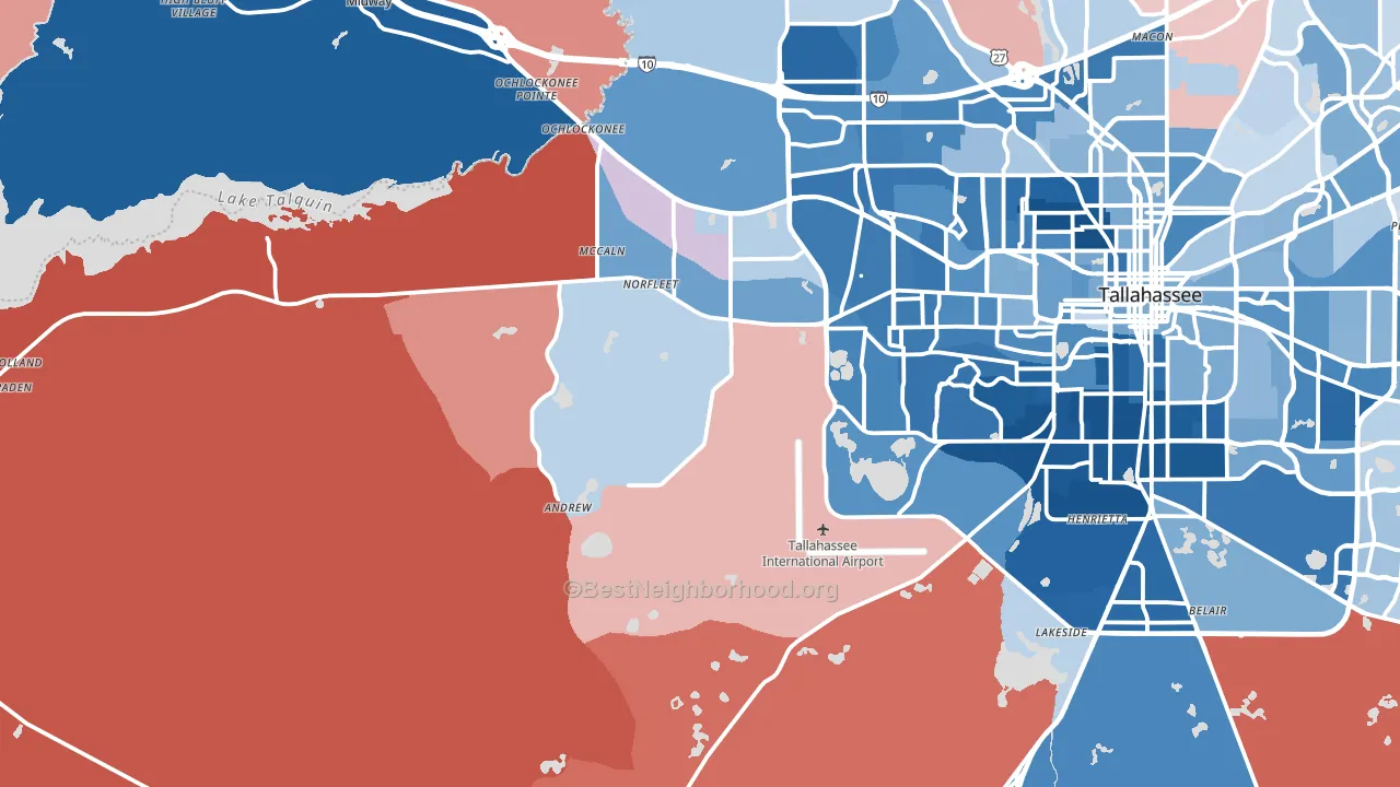 32310, FL block-group political-lean map