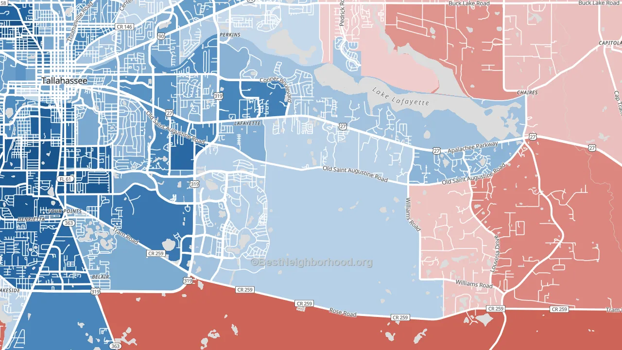 32311, FL block-group political-lean map