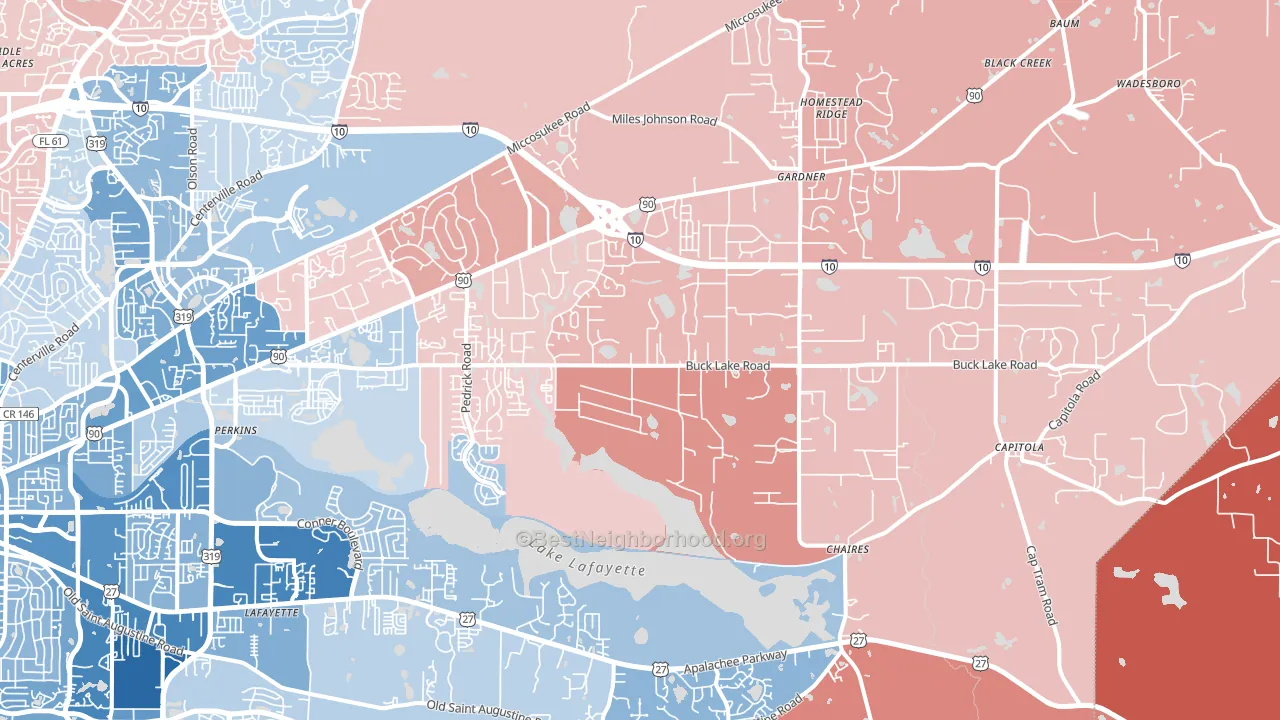 32317, FL block-group political-lean map