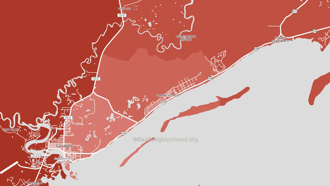 32323, FL block-group political-lean map