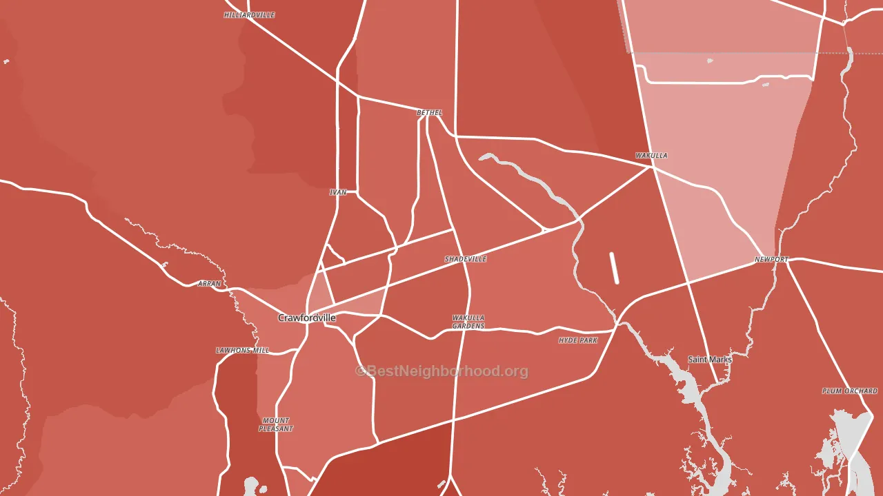 32327, FL block-group political-lean map