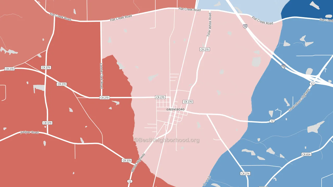32330, FL block-group political-lean map