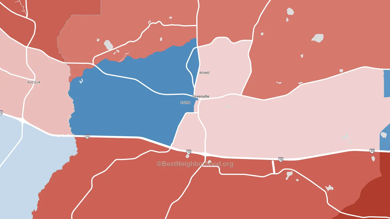 32331, FL block-group political-lean map