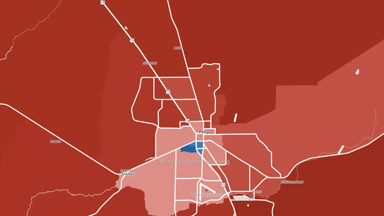 32347, FL block-group political-lean map