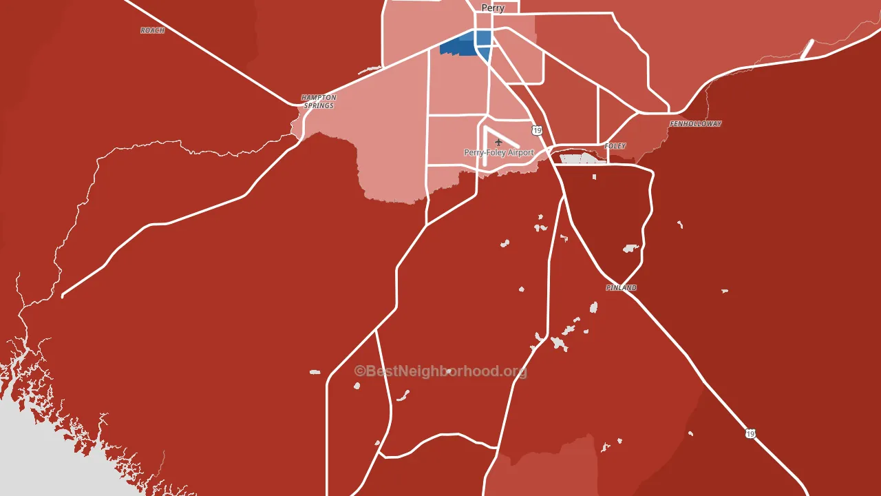 32348, FL block-group political-lean map