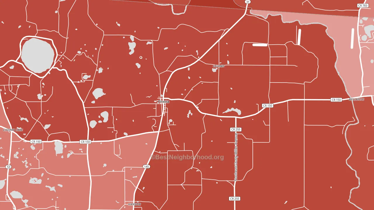 32350, FL block-group political-lean map
