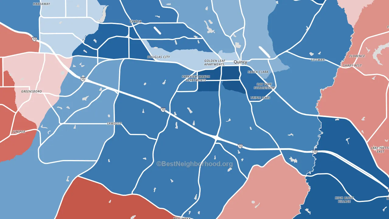 32351, FL block-group political-lean map