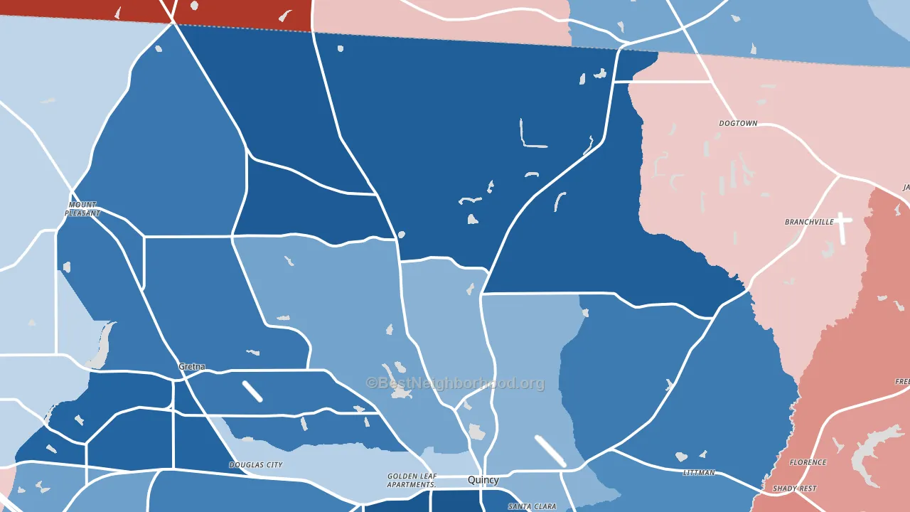 32352, FL block-group political-lean map