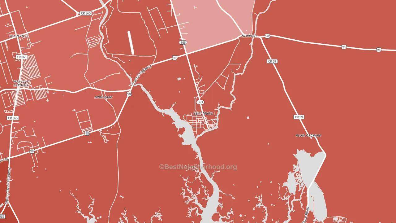 32355, FL block-group political-lean map