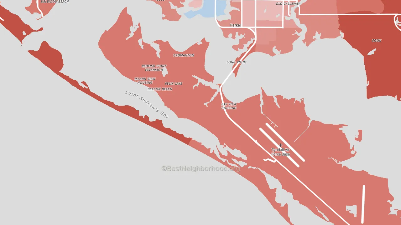 32403, FL block-group political-lean map
