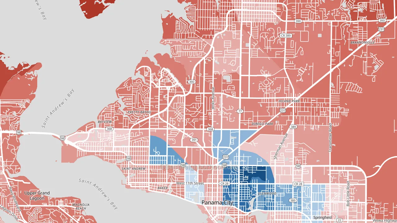 32405, FL block-group political-lean map