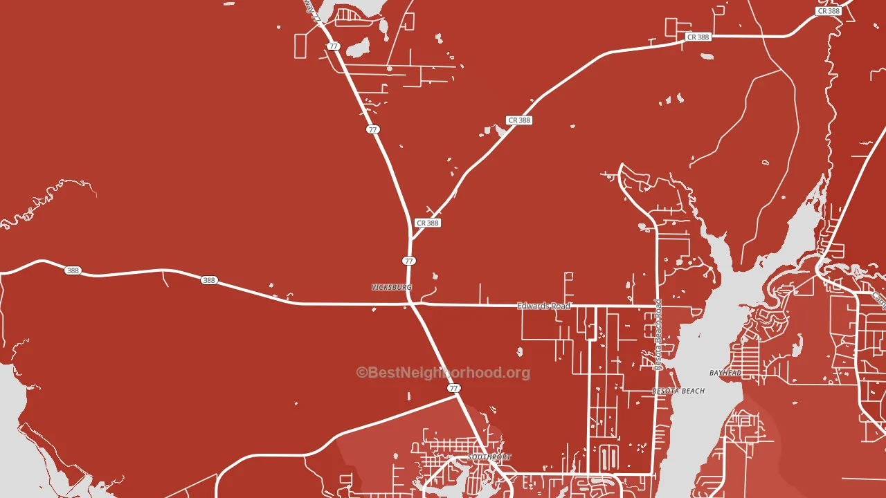 32409, FL block-group political-lean map