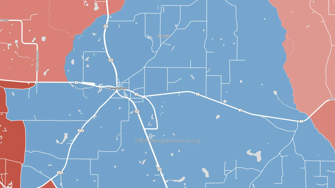 32426, FL block-group political-lean map