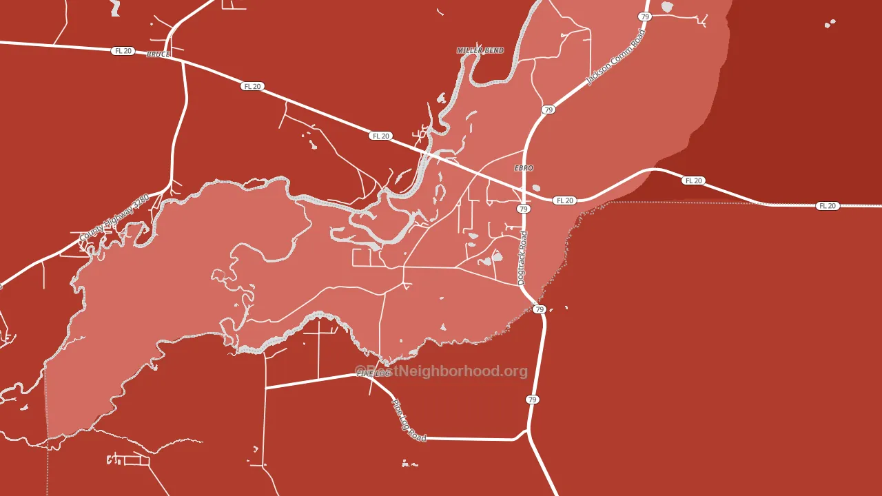 32437, FL block-group political-lean map