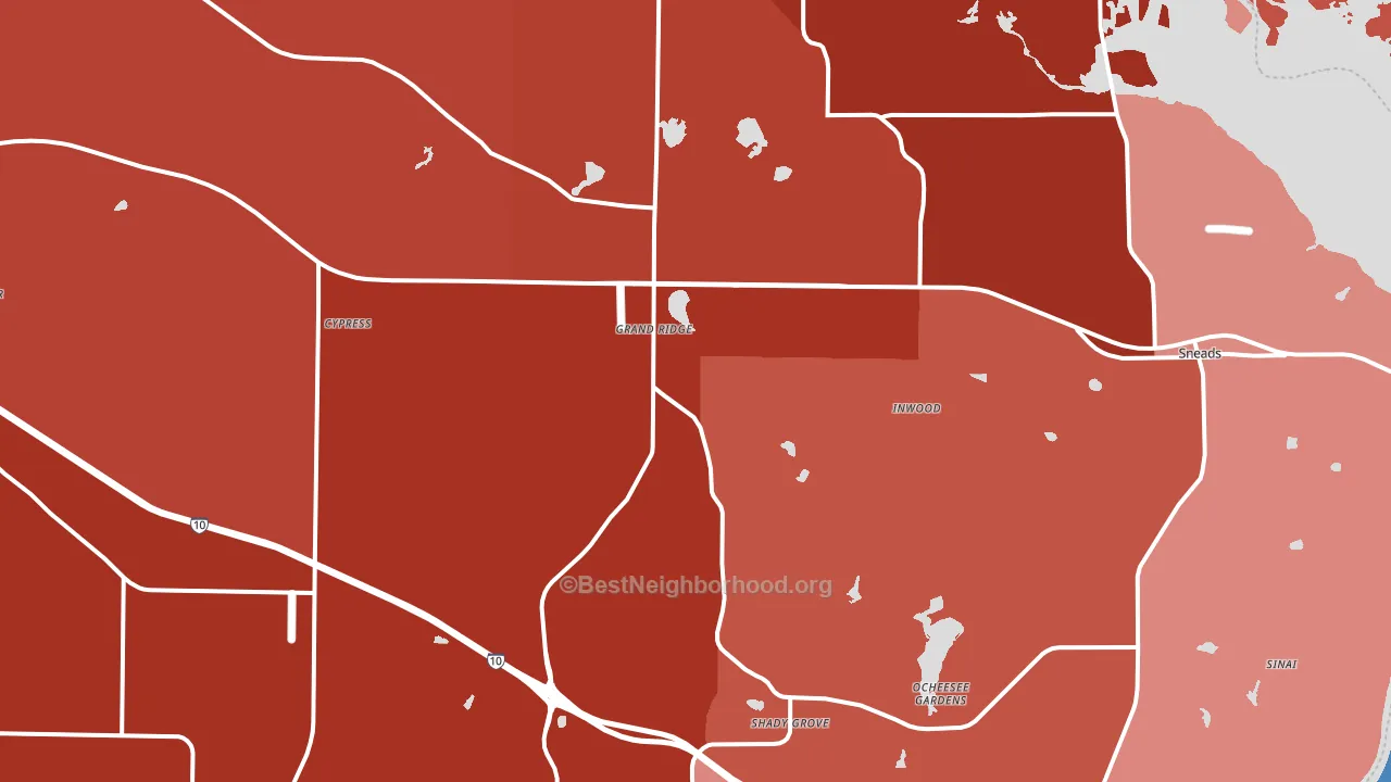 32442, FL block-group political-lean map