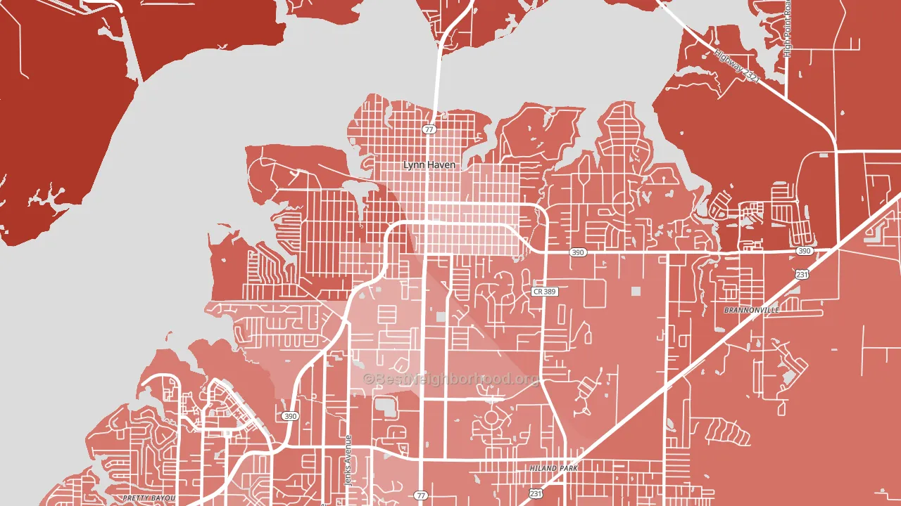 32444, FL block-group political-lean map