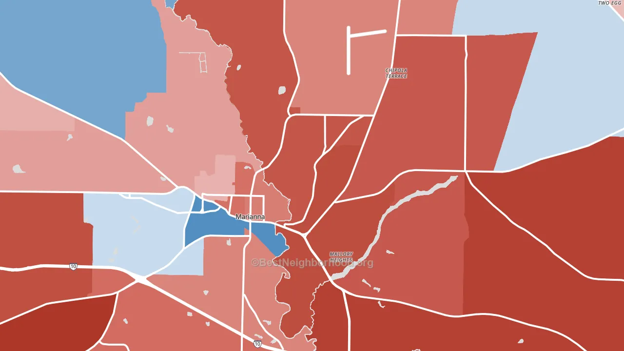 32446, FL block-group political-lean map