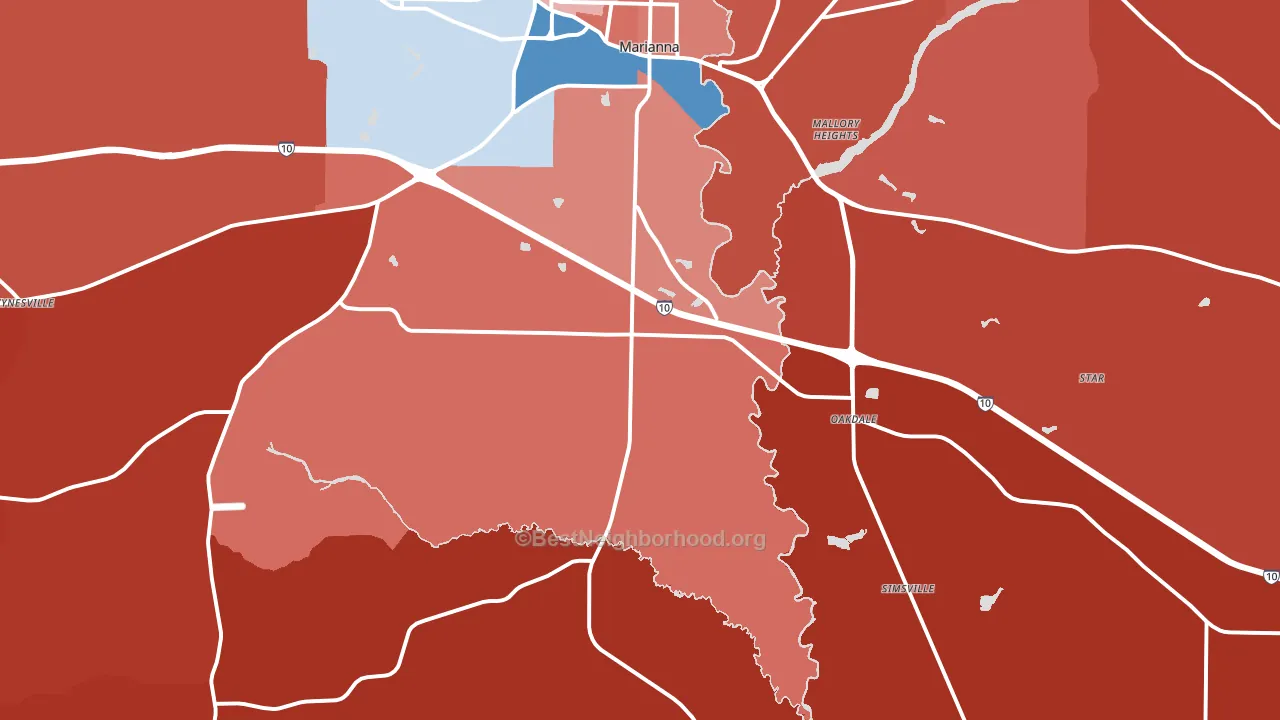 32448, FL block-group political-lean map