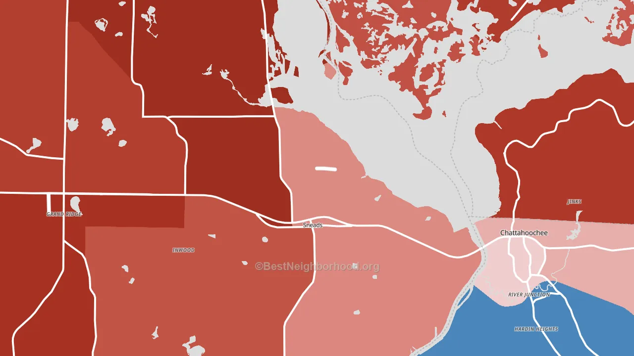 32460, FL block-group political-lean map