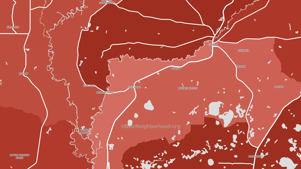 32462, FL block-group political-lean map