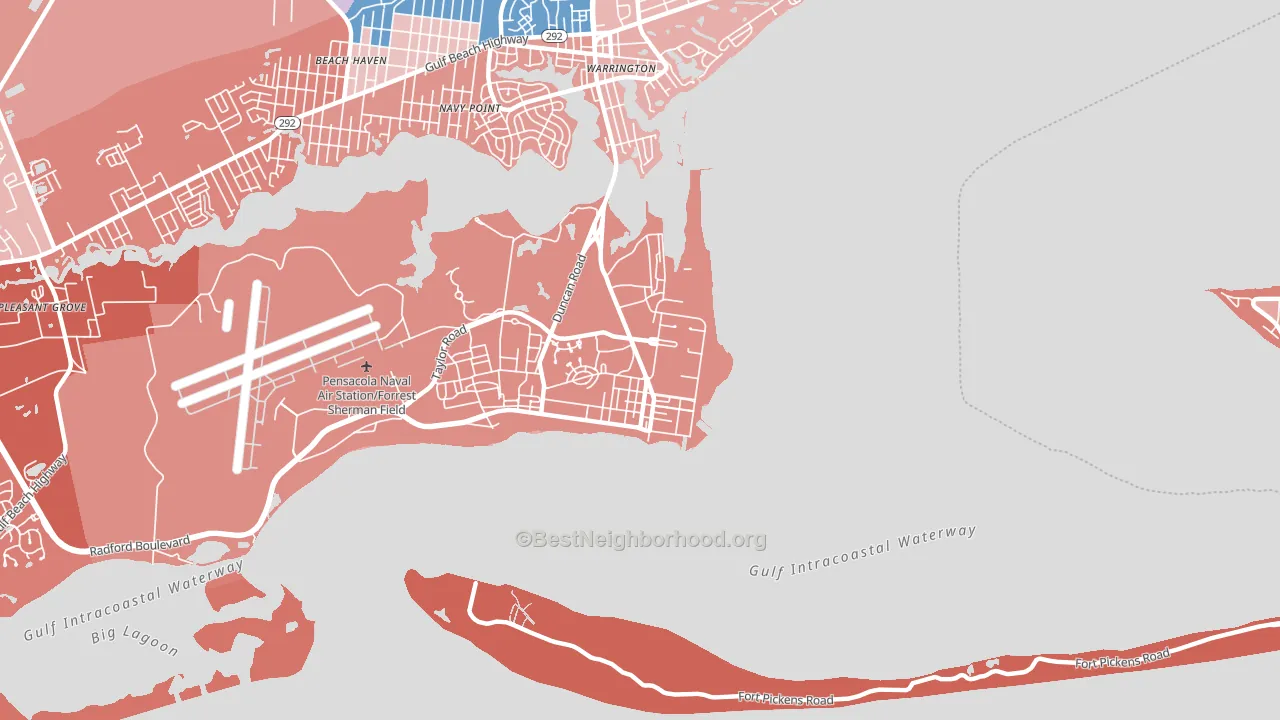 32508, FL block-group political-lean map