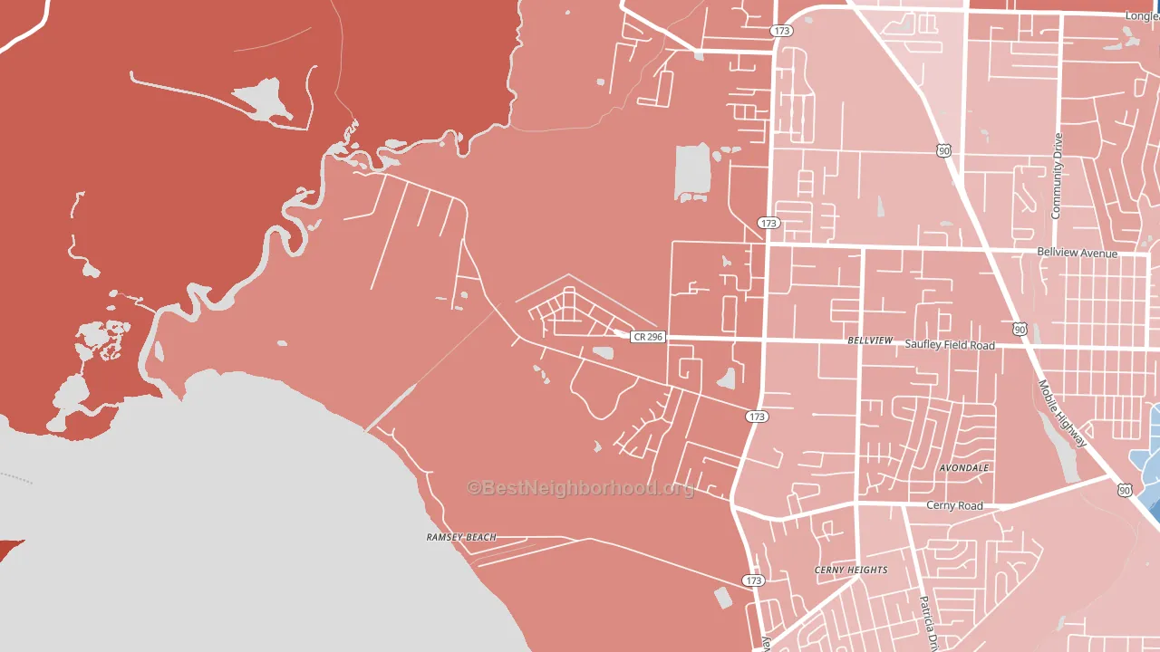32509, FL block-group political-lean map