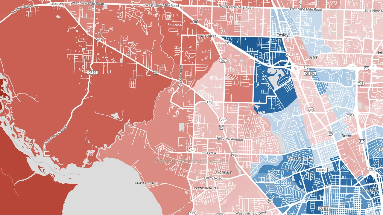 32526, FL block-group political-lean map