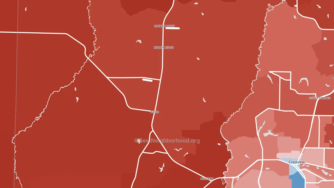 32531, FL block-group political-lean map