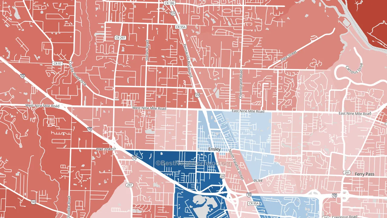 32534, FL block-group political-lean map