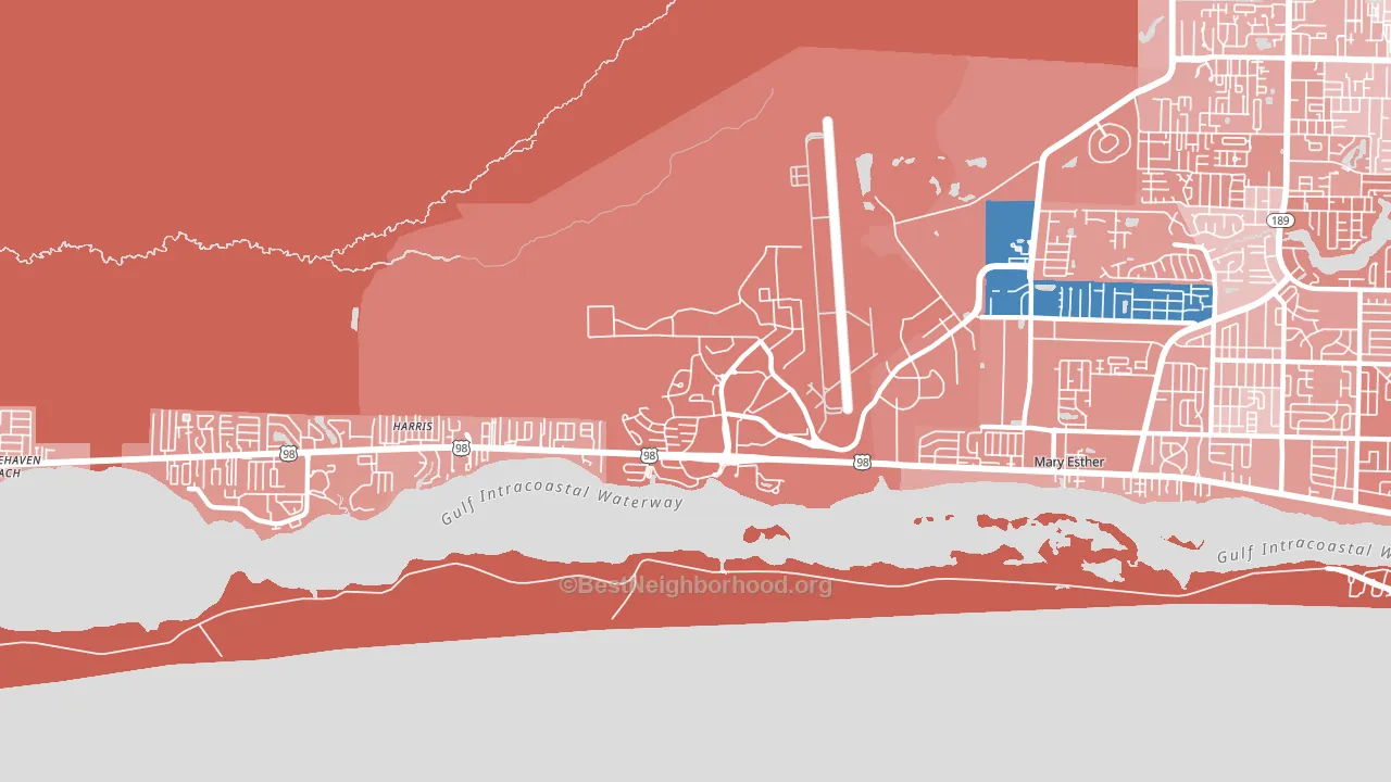 32544, FL block-group political-lean map