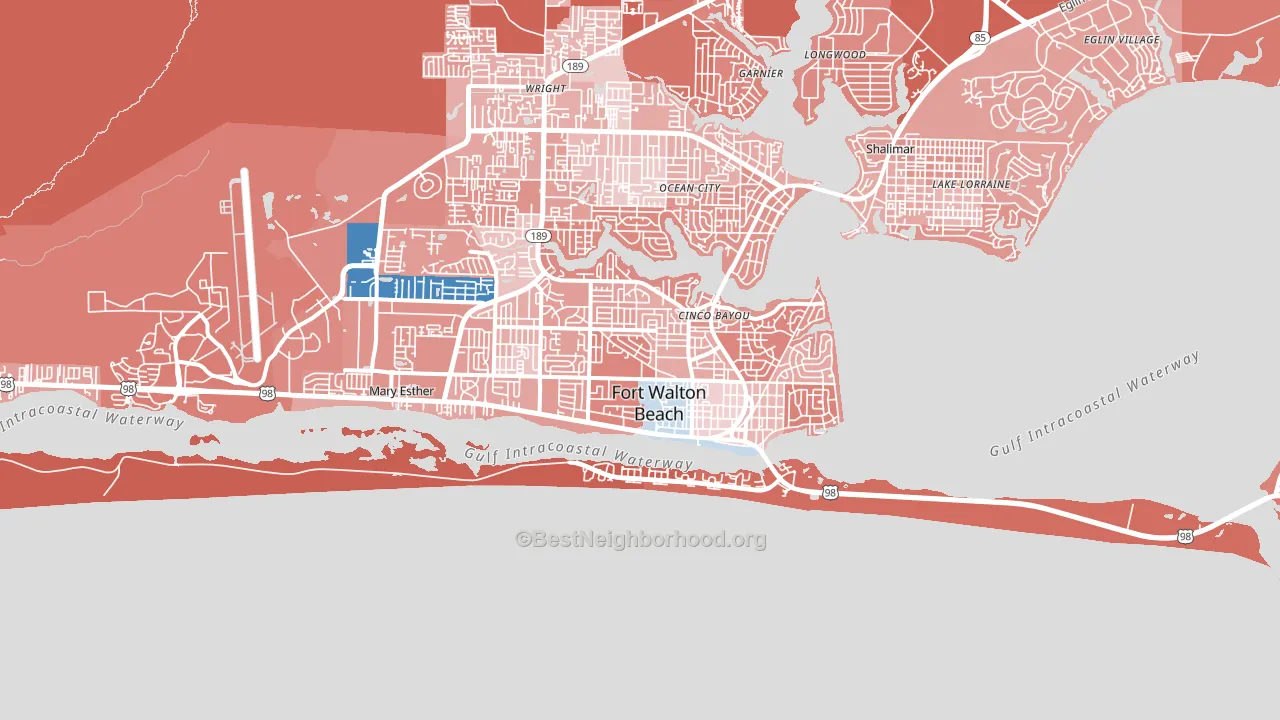 32548, FL block-group political-lean map